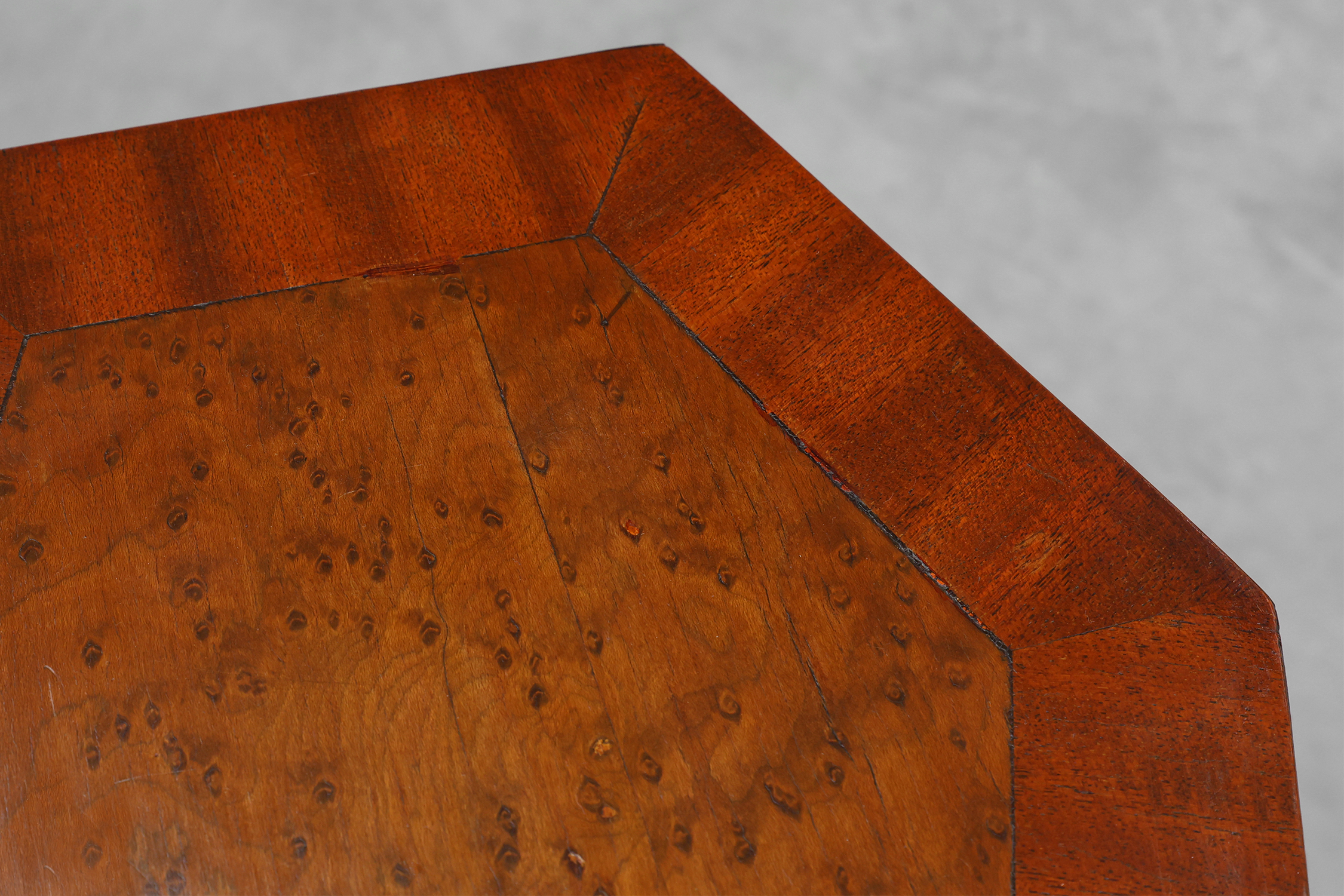 French Burl & Oak Art Deco Console, 1925thumbnail